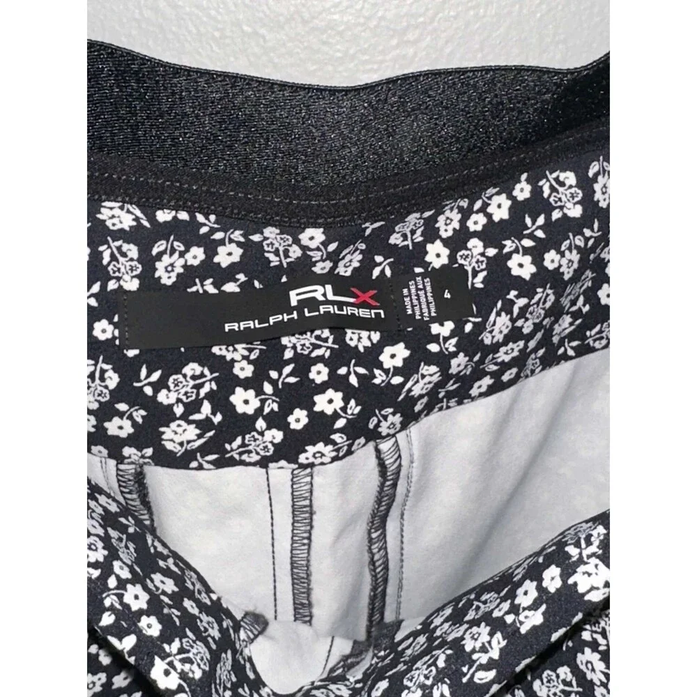 RLX Ralph Lauren Black & White Floral Pants – Performance Ankle Pant Sz 4 - Picture 3 of 4
